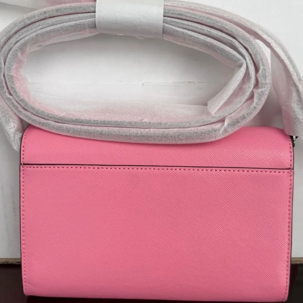 Kate Spade Perry Leather Crossbody Handbag Casual Purse Pink Blossom New